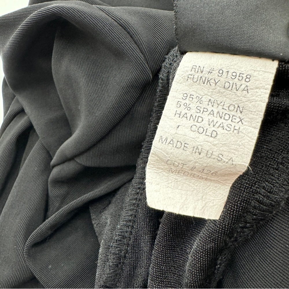 Funky Diva American Vintage Y2K Black Straight Leg Fleece-Lined Leggings - Picture 7 of 7